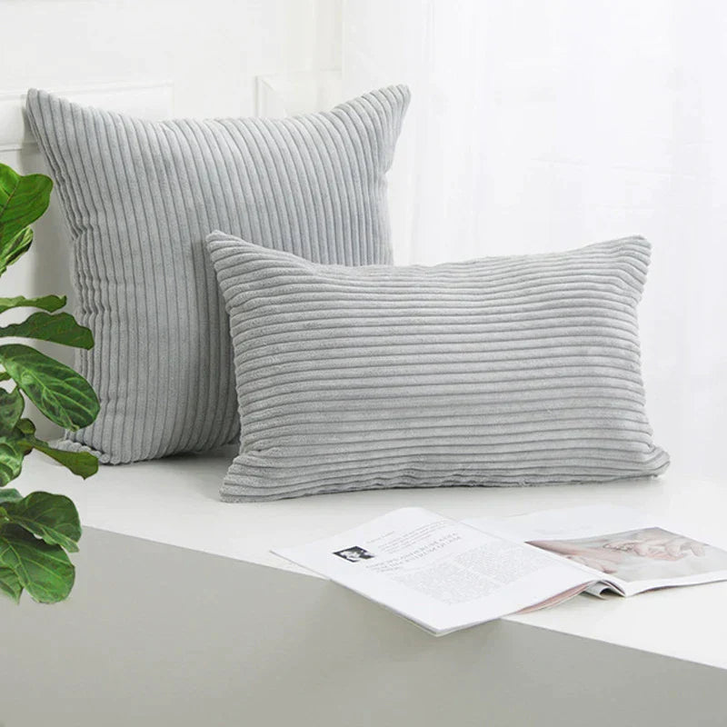 DecorBites™ Corduroy Striped Cushion Cover 30-60cm Soft Comfortable Throw Pillow Case Home Decor