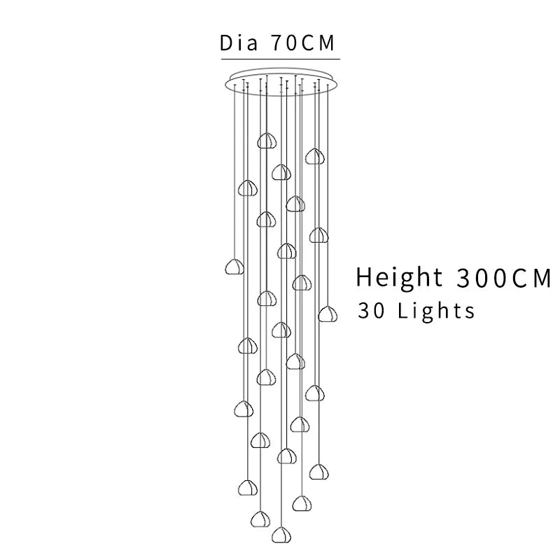 DecorBites™ Crystal Ball Chandelier: Modern LED Stair Chandelier for Living Room, Kitchen, and Loft