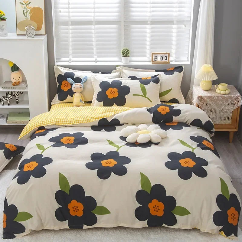 DecorBites™ Cartoon King Size Duvet Set 220x240 with Pillowcase - Skin Friendly & Comfortable