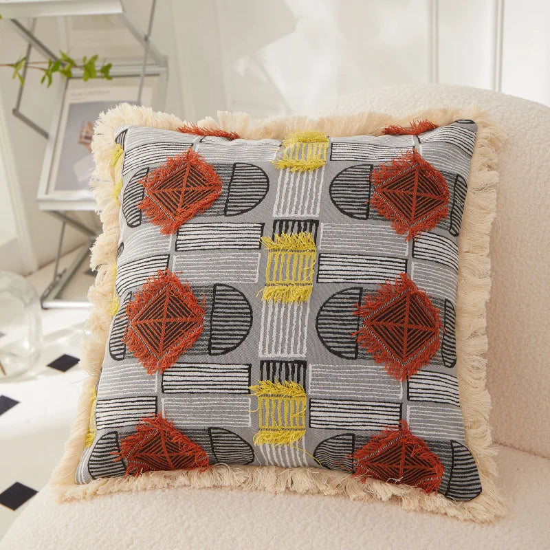 DecorBites™ Artistic 45x45 Handmade Cloth Cushion Cover Pillowcase Design