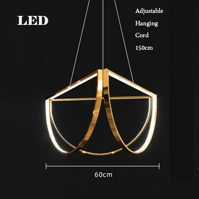 DecorBites™ Black Gold Geometric LED Chandelier - Postmodern Indoor Hanging Lamps for Living Room