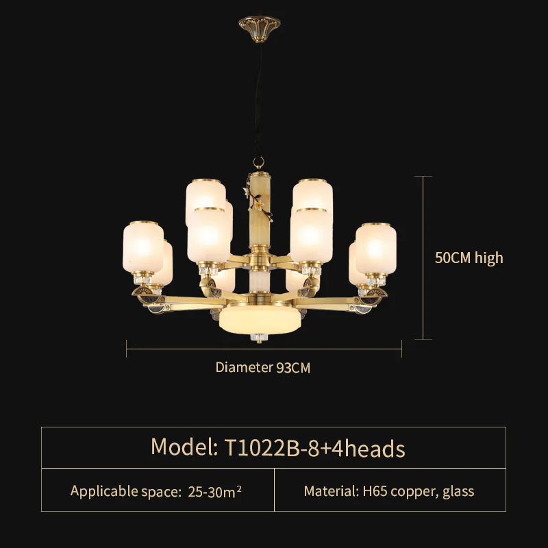 DecorBites™ Luxe Jade Chandelier for Living Room, Villa, and Duplex Hall