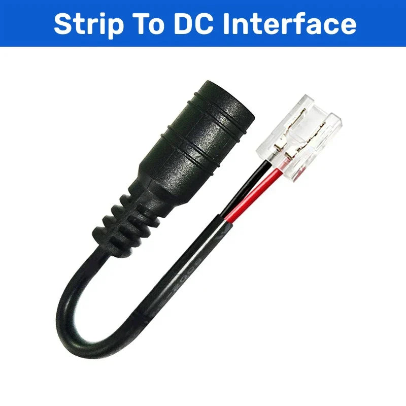 DecorBites™ 2-Pin COB LED Strip Connectors for 2835 5050 SMD Tape Light, 90° Angle Fixed Clip