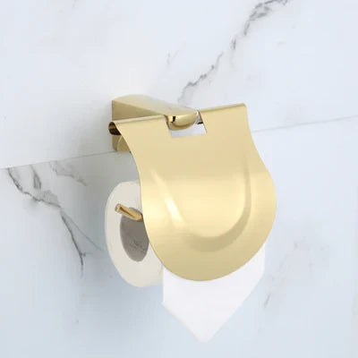 DecorBites™ Gold Bathroom Hardware Set: Towel Rack, Shelf, Paper Holder, Towel Holder, Toilet Brush Holder