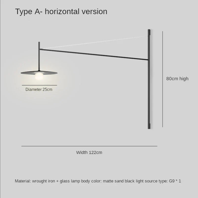 DecorBites™ LED Glass Art Wall Lamp with Long Rocker Arm for Living Room and Studio