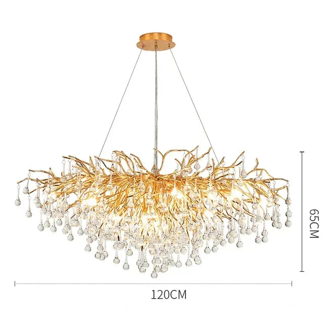 DecorBites™ Gold Chandelier Glass Pendant Lamp for Home Decor - Modern Luxury Lighting