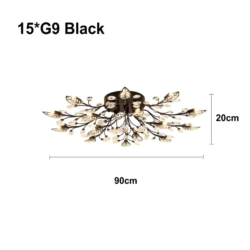 DecorBites™ Crystal Ceiling Chandelier for Living Room Bedroom Kitchen Indoor LED Lighting