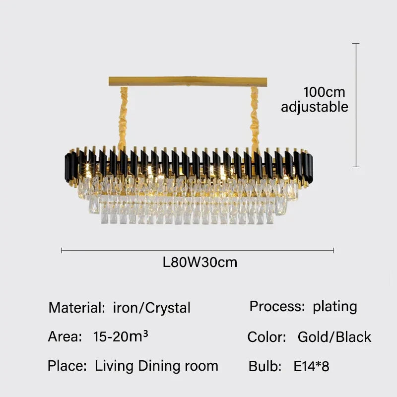 DecorBites™ Crystal Pendant Chandelier - Modern Luxury LED Lighting for Living, Dining, Bedroom