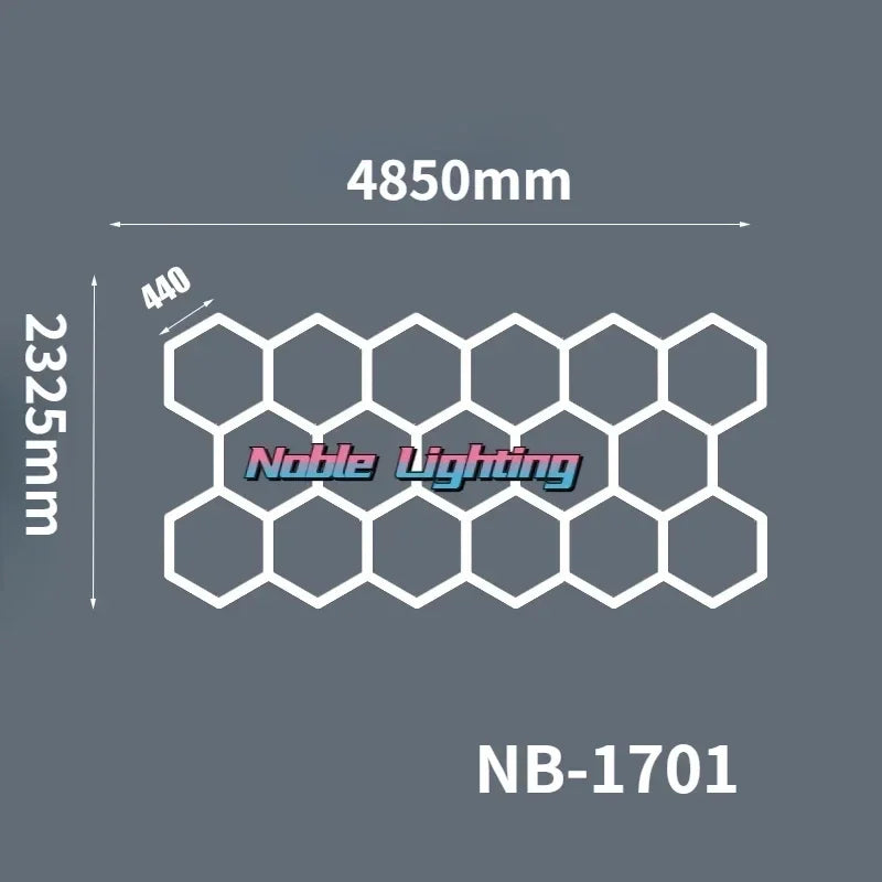 DecorBites™ Geometric LED Lights for Exhibition Car Detailing Garage Workshop - Polygonal Snowflake Theme