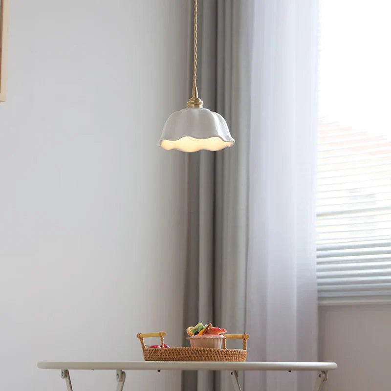 DecorBites™ Ceramic LED Pendant Lamp with Adjustable Copper Socket - Nordic Modern Home Decor