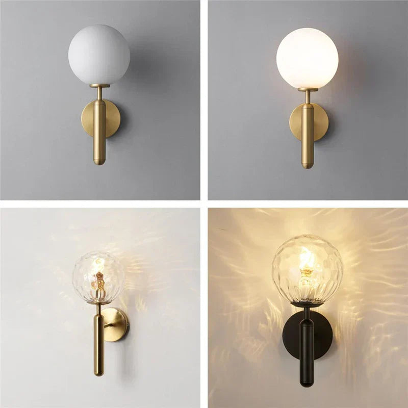 DecorBites™ Glass Ball Wall Lamp: Modern Metal Wall Lights for Home Living Room Bedroom Decoration