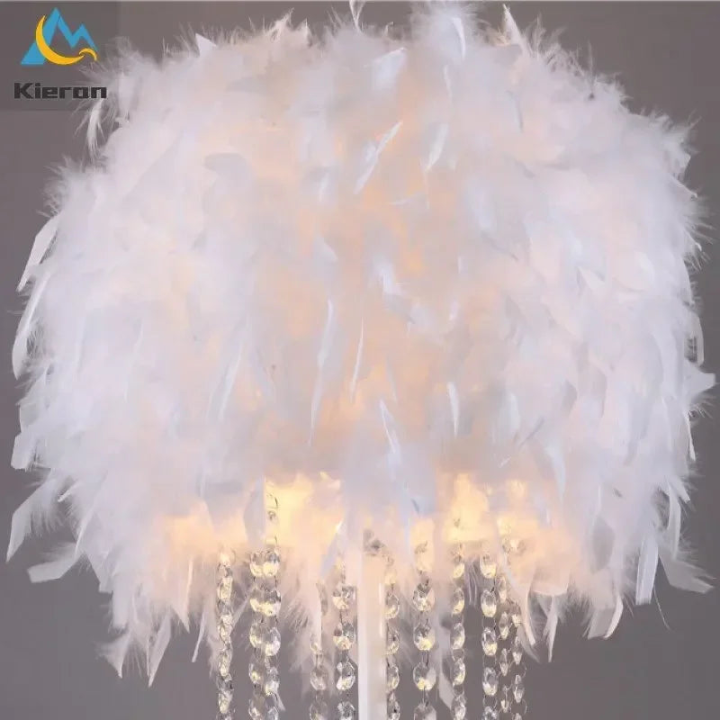 DecorBites™ Crystal LED Feather Floor Lamp for Modern Nordic Living Room Decor