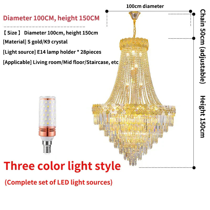 DecorBites™ Crystal Chandelier for Duplex & Villa Living Rooms
