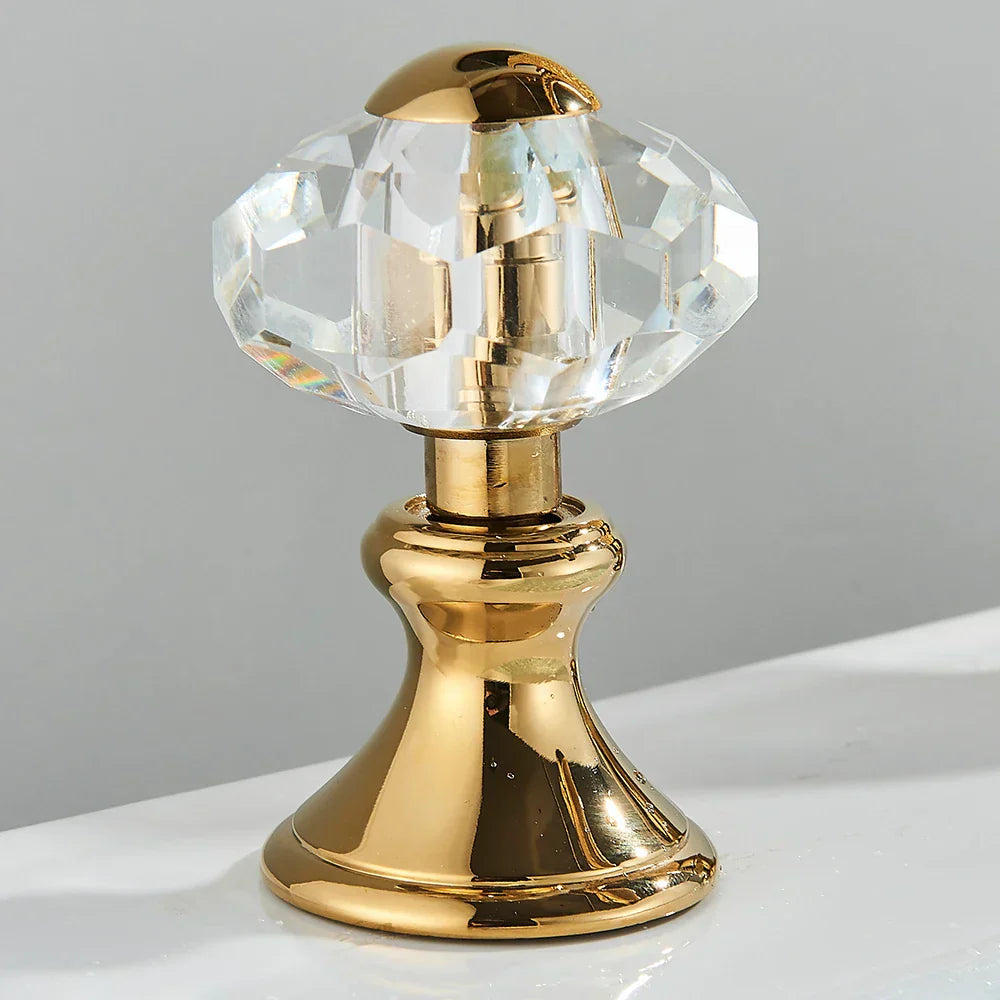 DecorBites™ Golden Swan Crystal Dual Handle Basin Tap
