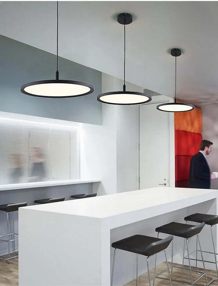 DecorBites™ Aluminum Pendant Light: Round LED Ceiling Lamp for Home, Hotel, Restaurant, Bar