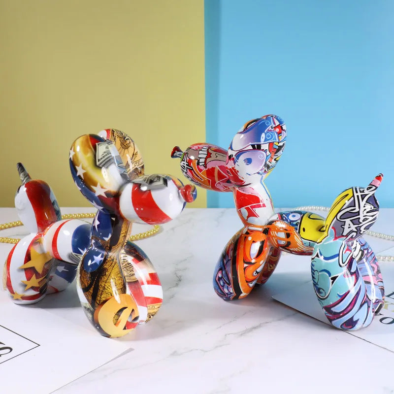 DecorBites™ Balloon Dog Figurine: Resin Nordic Home Decor Sculpture & Statue