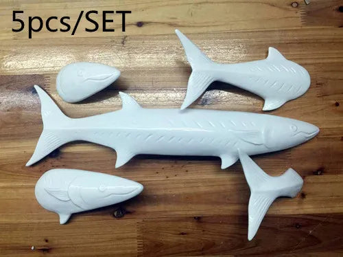 DecorBites™ Abstract Fish Ceramic Wall Decoration 5-Piece Set for Children's Room