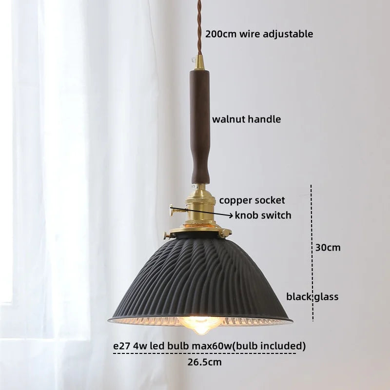 DecorBites™ Blue Glass LED Pendant Lamp for Dining Living Room Bedroom