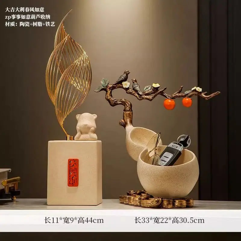 DecorBites™ Chinese Gourd Key & Desktop Storage Decoration for Wealth Attraction