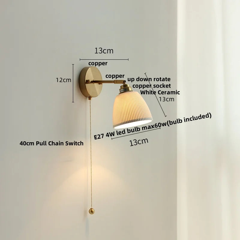 DecorBites™ Ceramic Wall Lights Rotatable LED, Modern Nordic Style for Hallway, Bedroom, Aisle