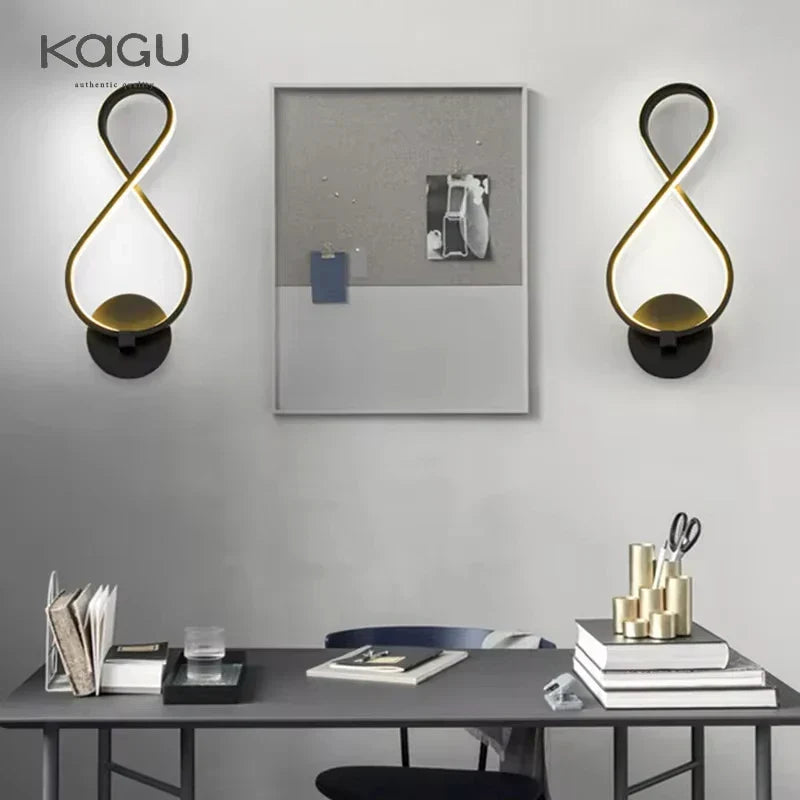 DecorBites™ LED Wall Lamps Modern Minimalist Bedroom Living Room Lighting Black White