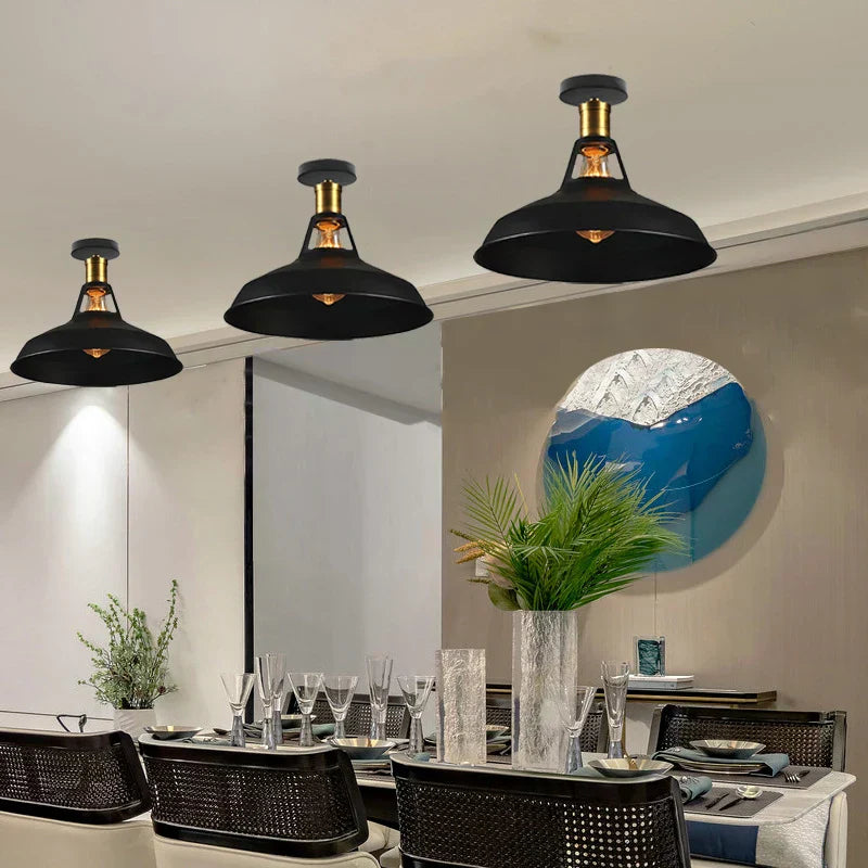 DecorBites™ Industrial Flush Mount Light for Home Decor in Bedroom, Kitchen, Living Room