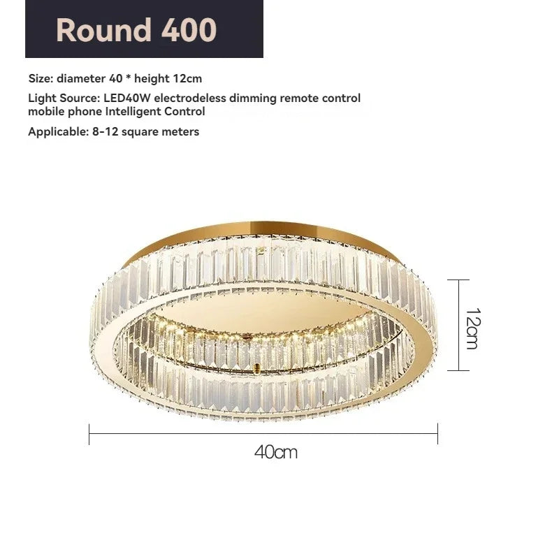 DecorBites™ Crystal Circle LED Ceiling Chandelier for Modern Living Spaces