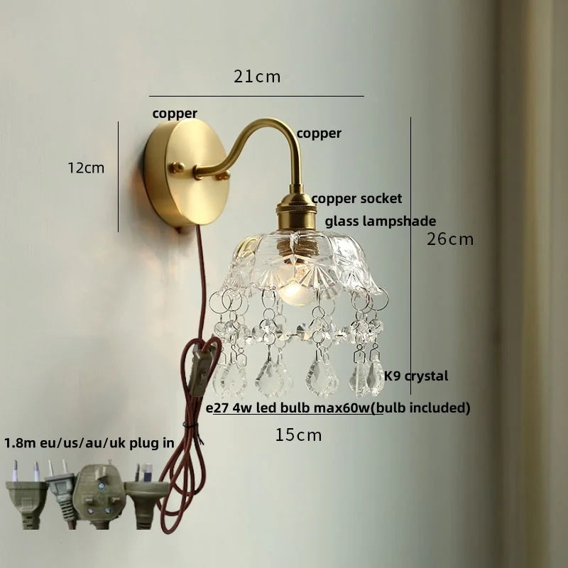 DecorBites™ Green Class Ball LED Wall Light with Copper Socket for Bedroom Living Dining Room