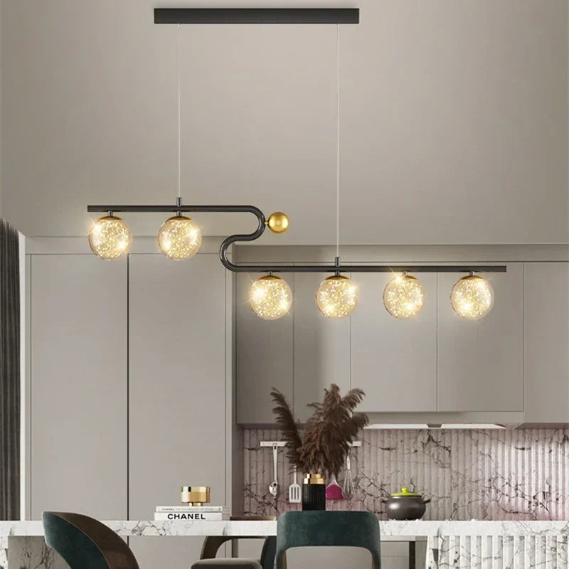DecorBites™ Glass Ball LED Chandelier Pendant for Dining Living Bedroom Kitchen