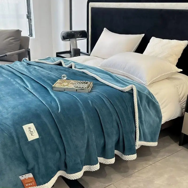 DecorBites™ Cozy Flannel Nap Blanket - Solid Color Warmth