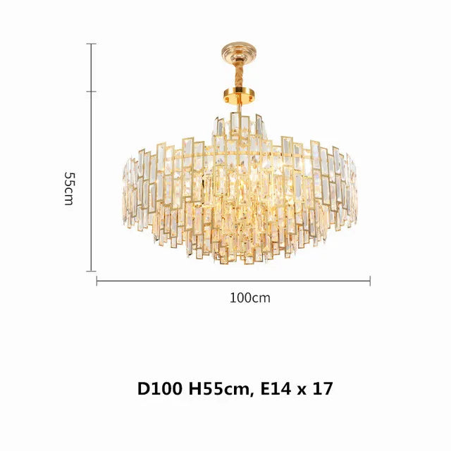 DecorBites™ Crystal Ceiling Chandelier: Modern Stainless Steel Lustre Lighting for Home Decor