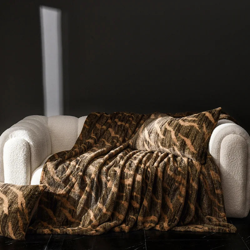 DecorBites™ Cosy Faux Rabbit Plush Blanket in Milk Velvet for Single Sofa Decoration & Napping