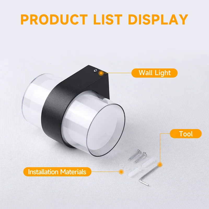 DecorBites™ Courtyard LED Wall Light: Outdoor Porch Garden Bedroom Decorative Lighting Fixtures