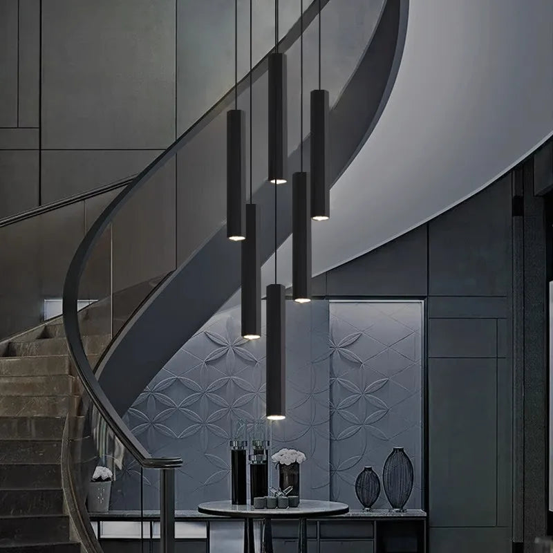 DecorBites™ Crystal Chandelier Stair Pendant Lamp Living Room Lighting