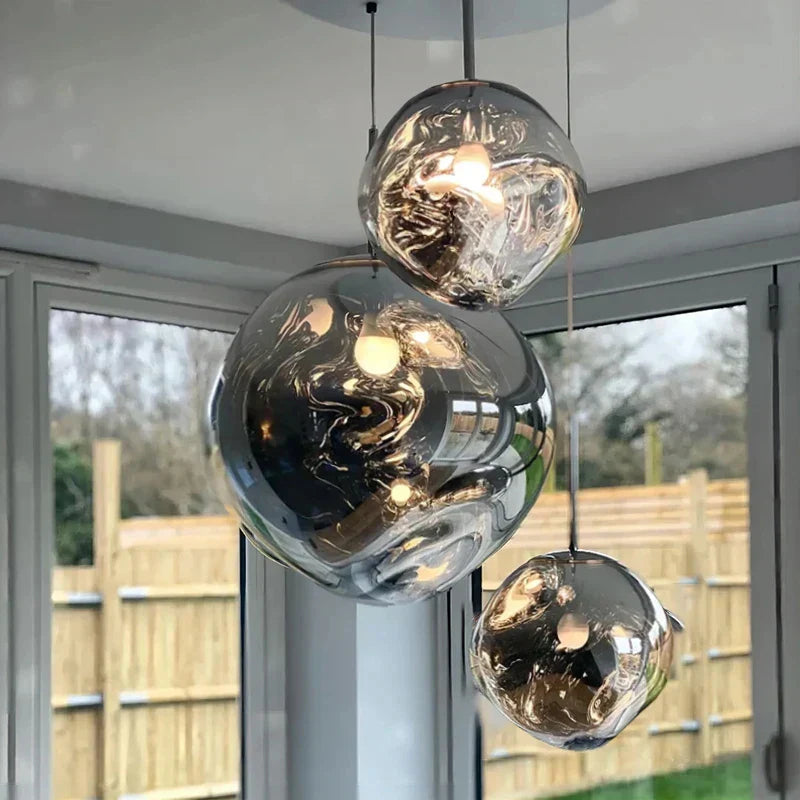 DecorBites™ Glass Lava LED Pendant Ceiling Lamp for Living Room Bedroom Loft Chandelier