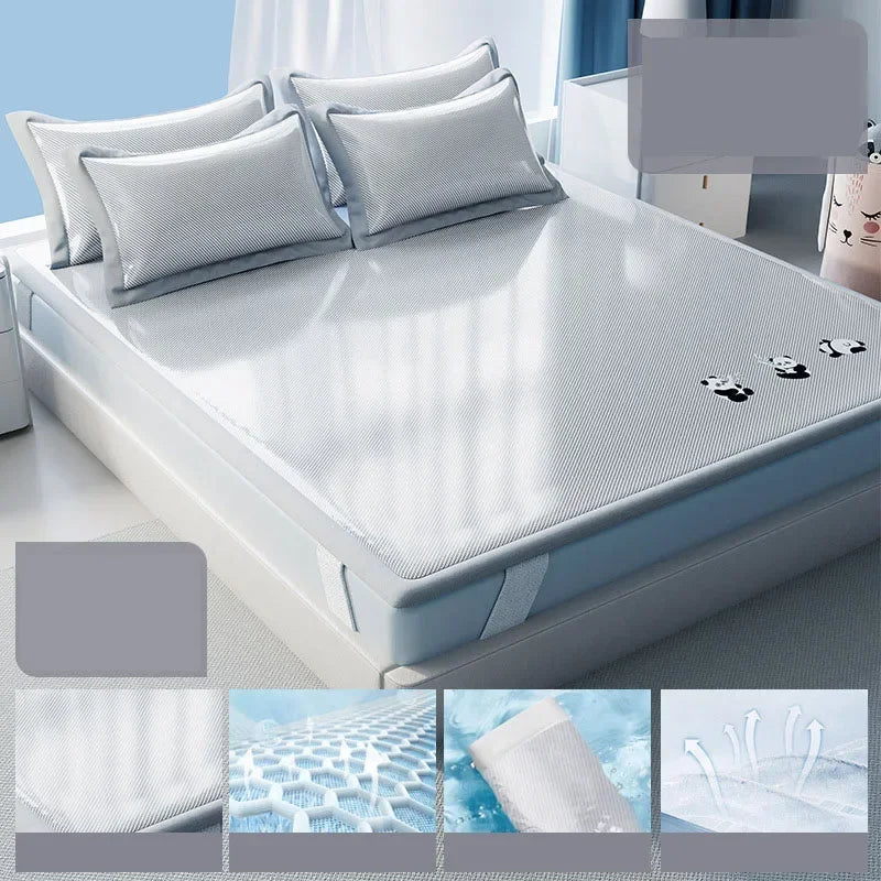 DecorBites™ Cooling Antibacterial Mattress: High-quality, Skin-friendly, Breathable, Foldable, Summer Mat Protector