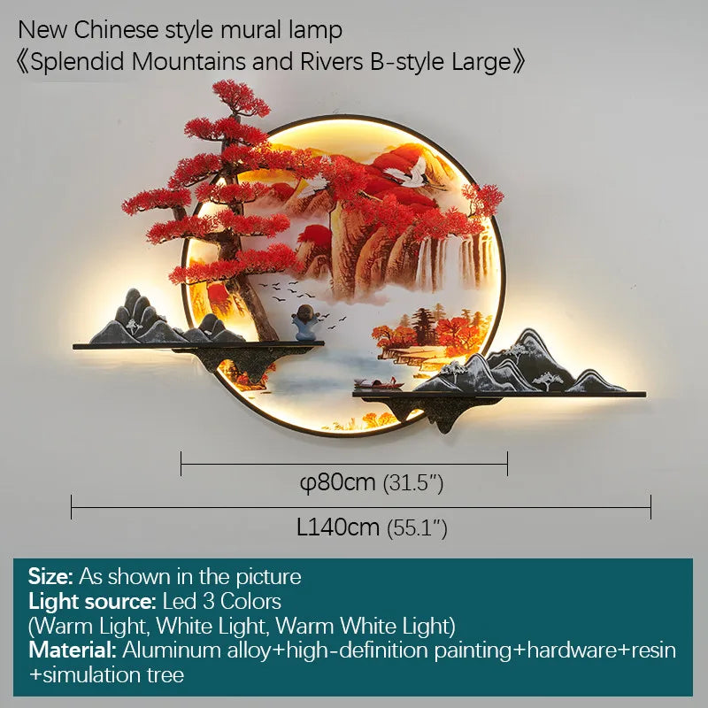 DecorBites™ LED Pine Landscape Wall Light for Home Decor