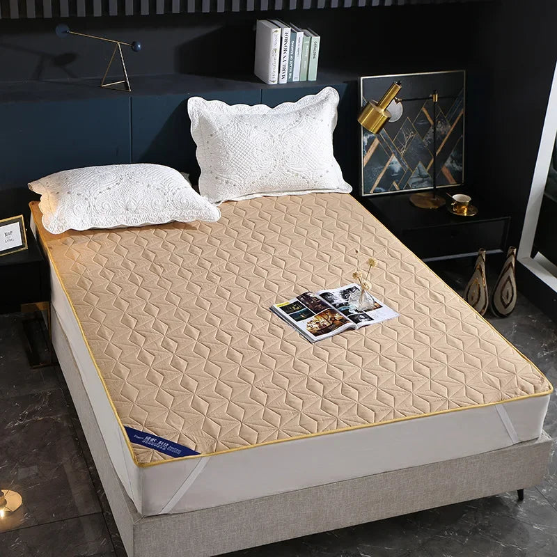 DecorBites™ Cotton Quilted Waterproof Bed Protector Pad for Elderly, Children, Mother Child