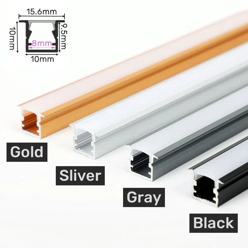 DecorBites™ LED Aluminum Profile Recessed U/YW-Shape Hidden Channel Milky Cover Bar Strip Light