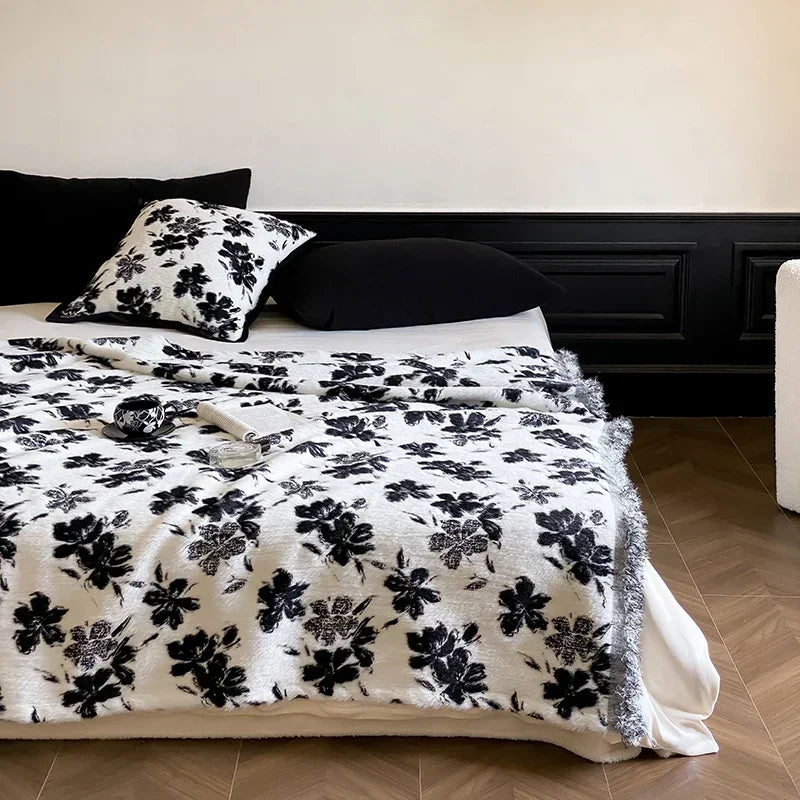 DecorBites™ Butterfly Jacquard Imitation Mink Fur Warm Blanket