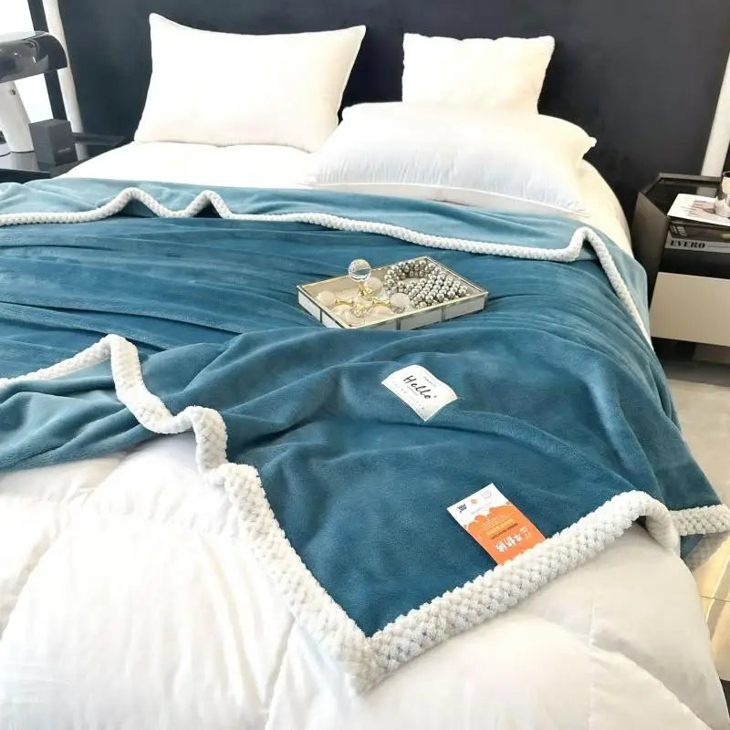 DecorBites™ Cozy Flannel Nap Blanket - Solid Color Warmth