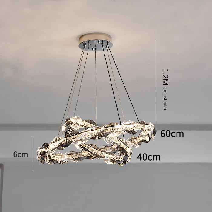 DecorBites™ Crystal Chandelier for Luxury Living Spaces ★ Modern Duplex Ring Light Fixtures