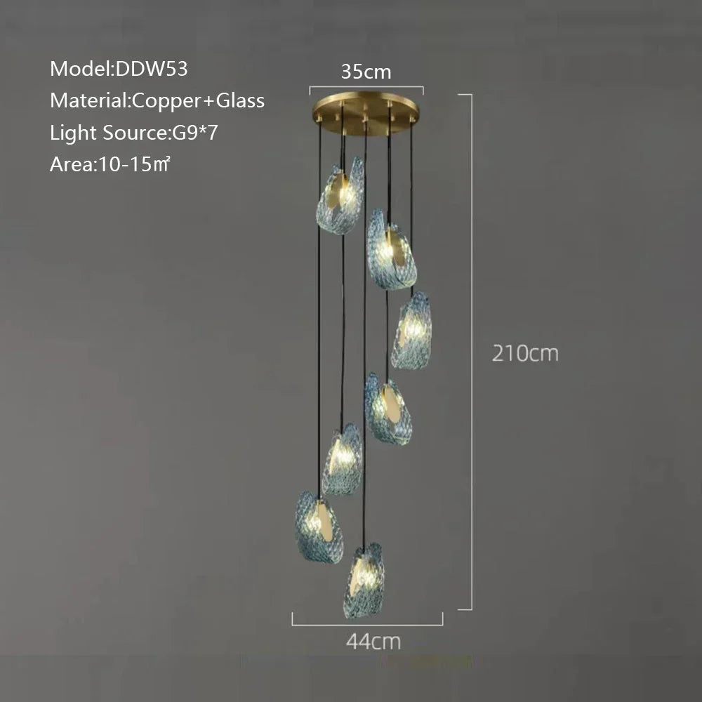 DecorBites™ Blue Glass Luxury Wall Sconce LED Light Fixture for Living Room Bedroom Aisle