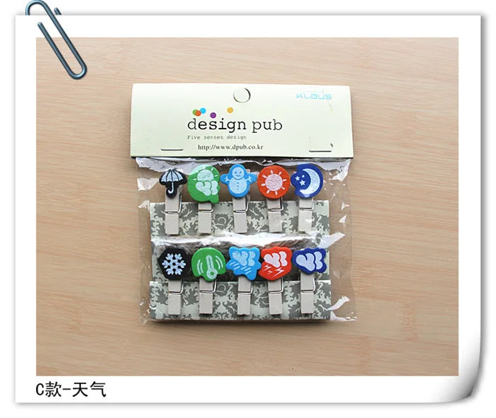 DecorBites™ 50-Piece Mini Wooden Clips for Photos Crafts, 25mm Small Clothespin Decoration