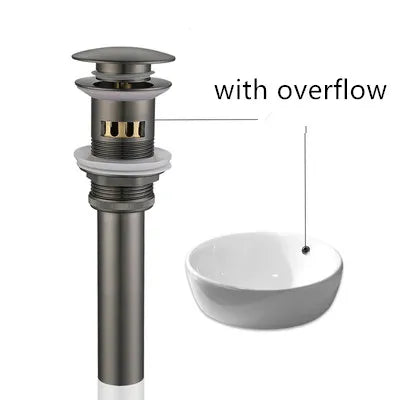 DecorBites™ Brushed Gold Pop-Up Drain Stopper for Bathroom Sink Vessel Vanity
