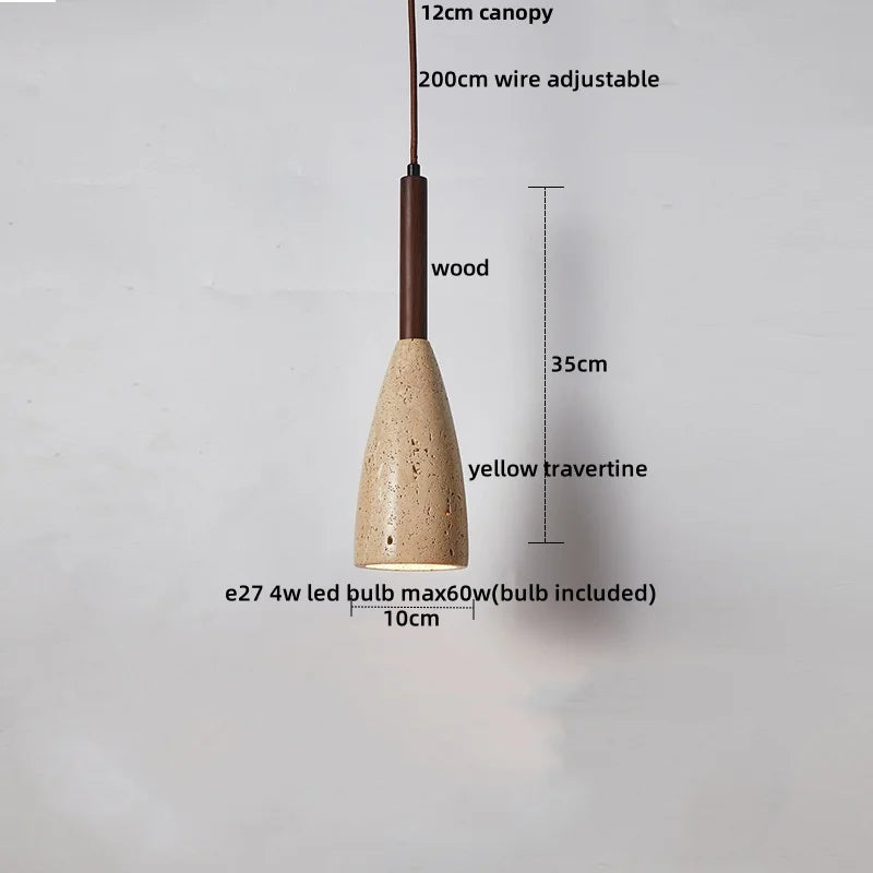 DecorBites™ LED Gourd Pendant Light Aisle Hotel Living Room Fixture Glass Travertine Hang Lamp
