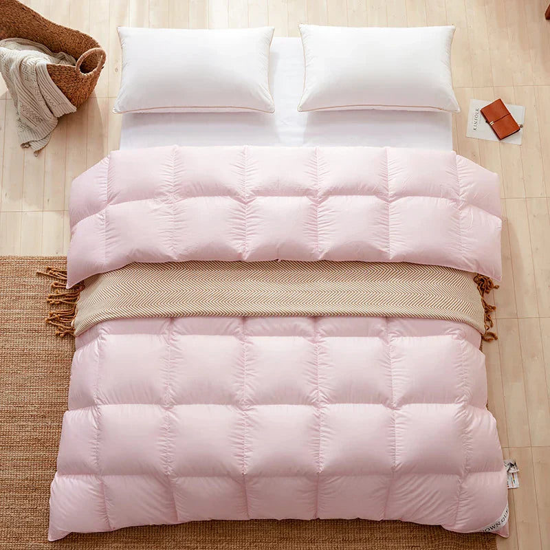 DecorBites™ Luxe Cotton Cover White Goose Down Comforter, 5 Star Hotel Bedspread