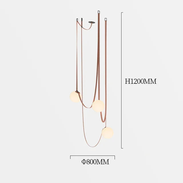 DecorBites™ Duplex Wabi Sabi Designer Villa Belt Living Room Chandelier Nordic Ceiling Light