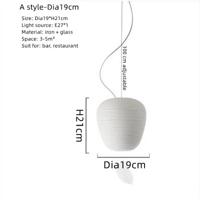 DecorBites™ Glass Cocoon Pendant Light for Kitchen Dining Study Room, LED Hanging Lamp