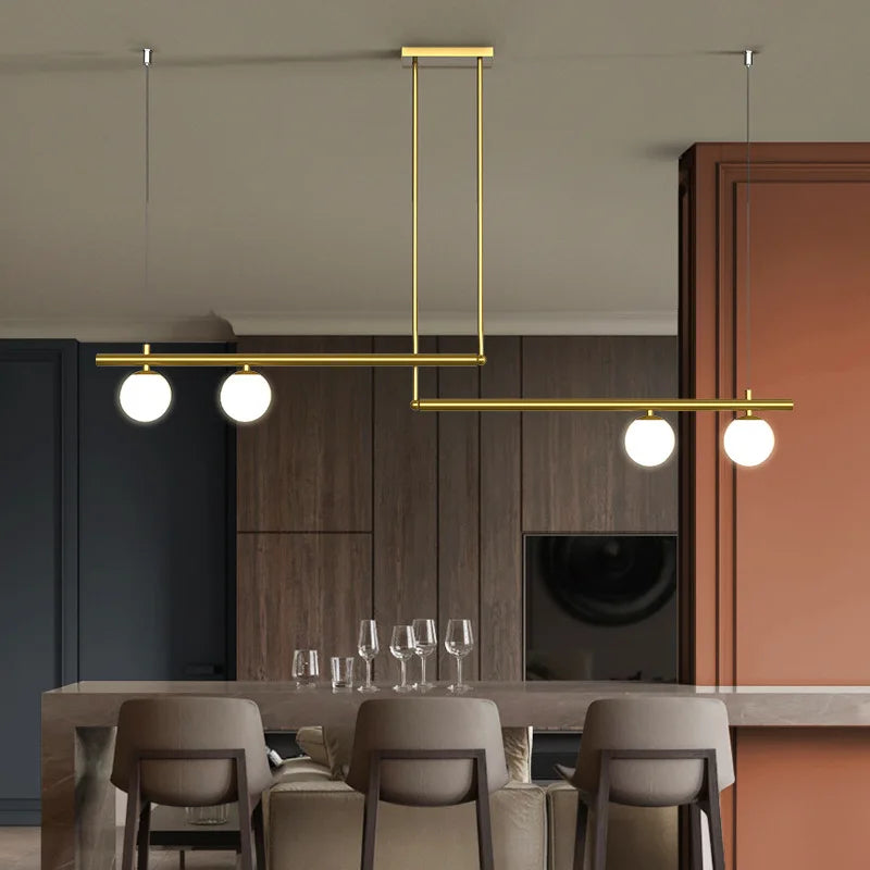 DecorBites™ LED Linear Hanging Lamp for Home Modern Minimalist Living Room Chandelier